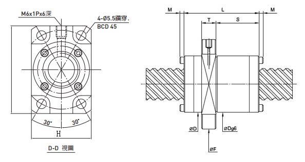 2R16-32V2-DFSH-1282-1371-0.018滚珠丝杠